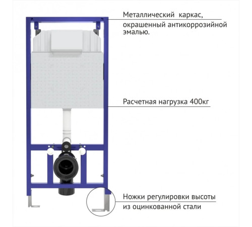 Комплект инсталляции Berges Novum 525 c кнопкой L3 хром и унитазом Ventas Rimless Soft Close (043237)