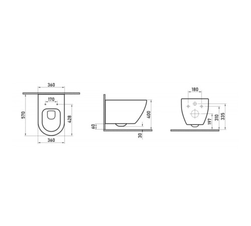Комплект инсталляции Berges Novum 525 c кнопкой L5 черная и унитазом MASCON Rimless Soft Close (043217)