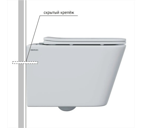 Комплект инсталляции Berges Atom 410 c кнопкой Line белой и унитазом Floe S Rimless Soft Close (043346)