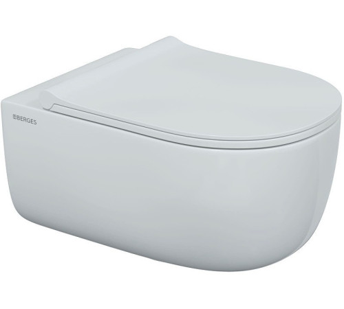 Комплект инсталляции Berges Atom 410 c черной кнопкой Line SoftTouch и унитазом Ego XL Rimless Soft Close (043357)