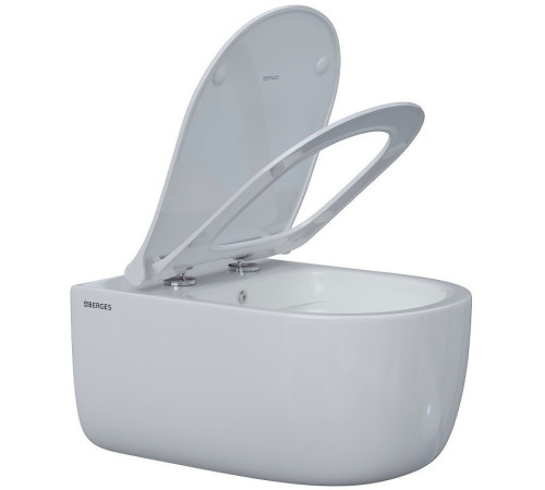 Комплект инсталляции Berges Atom 410 c черной кнопкой Line SoftTouch и унитазом Ego XL Rimless Soft Close (043357)