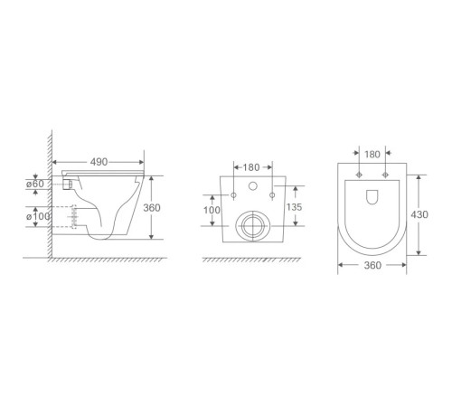 Комплект инсталляции Berges Atom 410 c кнопкой хром и унитазом Vita Rimless Soft Close (043384)