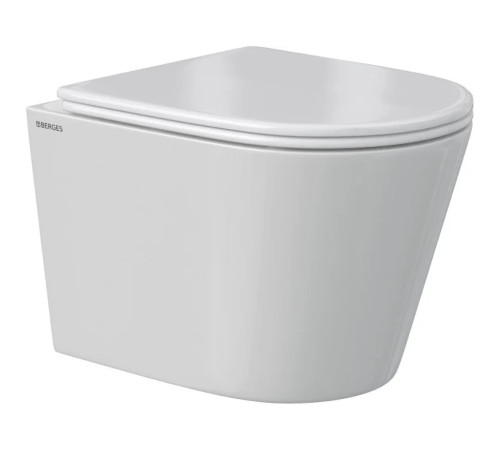 Комплект инсталляции Berges Atom 410 c кнопкой хром и унитазом Vita Rimless Soft Close (043384)