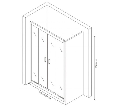 Душевая дверь Berges PORTA 120-140 (063101)