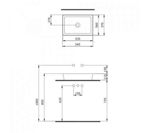 Умывальник Berges Ego SL 181009
