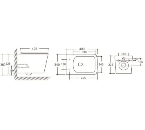 Подвесной унитаз Cerutti Maiella Aria PP CT10479 безободковый Подвесной унитаз Cerutti Maiella Aria PP CT10479 безободковый