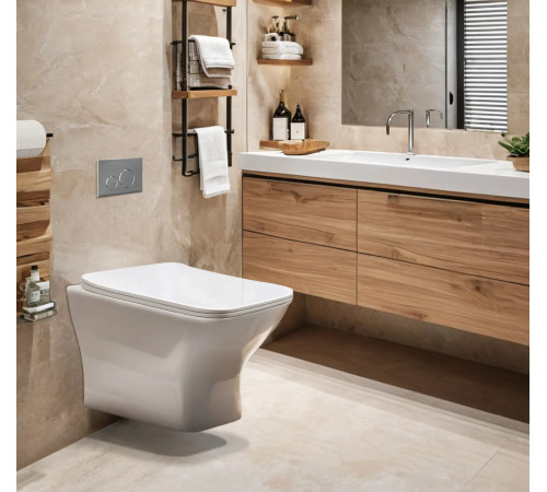 Подвесной унитаз Cerutti Elleros Aria UF CT10482 безободковый Подвесной унитаз Cerutti Elleros Aria UF CT10482 безободковый