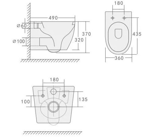  Подвесной унитаз Cerutti Orlter Aria UF CT10572 безободковый