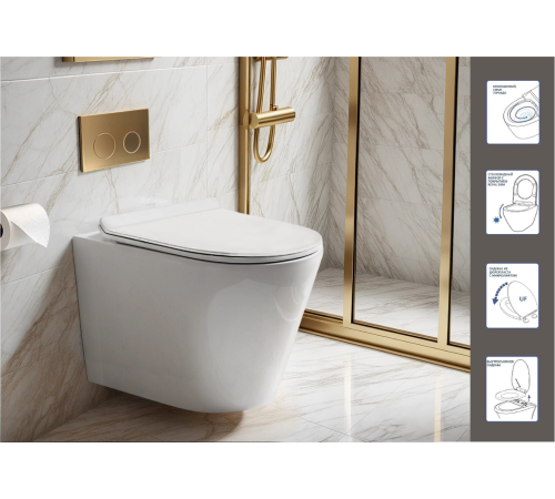 Подвесной унитаз Cerutti Faro Aria Tornado CT10833 безободковый Подвесной унитаз Cerutti Faro Aria Tornado CT10833 безободковый