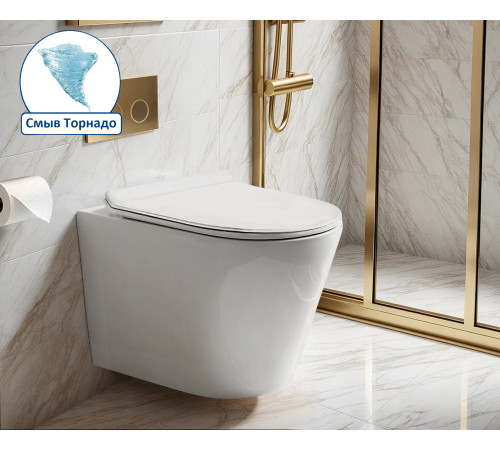 Подвесной унитаз Cerutti Faro Aria Tornado CT10833 безободковый Подвесной унитаз Cerutti Faro Aria Tornado CT10833 безободковый