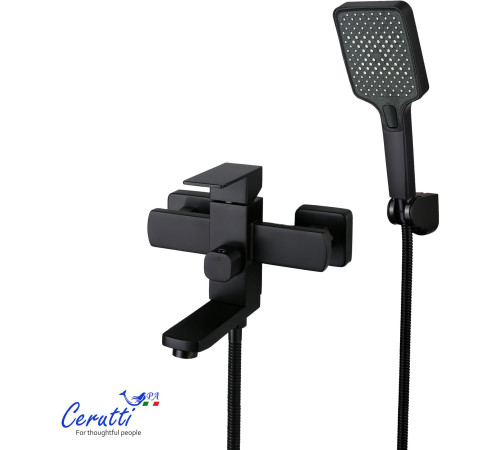 Смеситель для ванны Ceruttispa CLELIA VMB CT12064 черный матовый с изливом