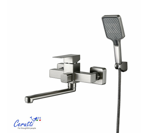 Смеситель для ванны Ceruttispa CLELIA VXLGR CT12065 сатин с изливом