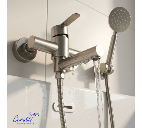 Смеситель для ванны Cerutti OVIDIO VBN CT12083 никель матовый