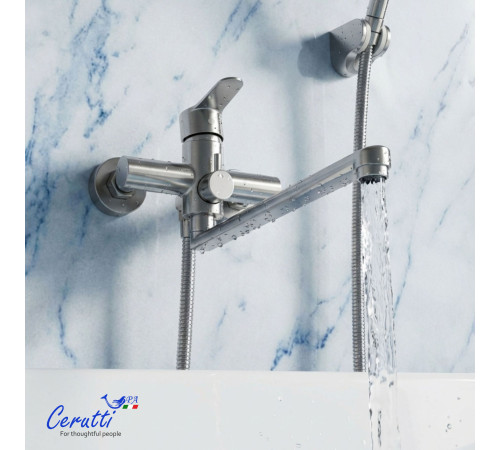 Смеситель для ванны Cerutti OVIDIO VXLBN CT12085 матовый никель