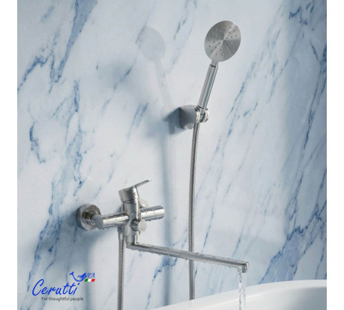 Смеситель для ванны Cerutti OVIDIO VXLBN CT12085 матовый никель