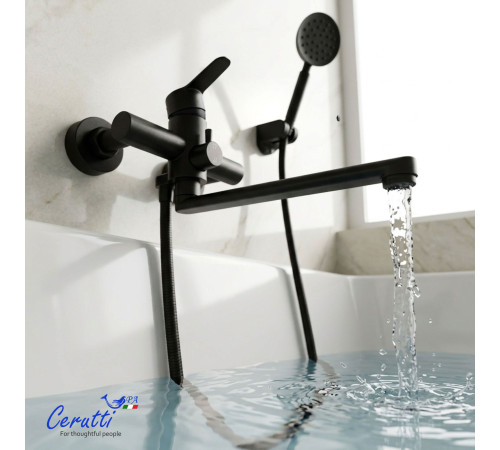Смеситель для ванны Cerutti OVIDIO VXLBN CT12086 матовый черный