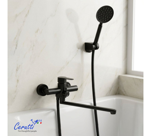 Смеситель для ванны Cerutti OVIDIO VXLBN CT12086 матовый черный
