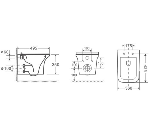 Подвесной унитаз Cerutti Nivolet Aria CT7779 безободковый Подвесной унитаз Cerutti Nivolet Aria CT7779 безободковый