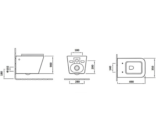 Подвесной унитаз Cerutti Maiella Aria MB CT9163 безободковый с крышкой SoftClose Подвесной унитаз Cerutti Maiella Aria MB CT9163 безободковый с крышкой SoftClose