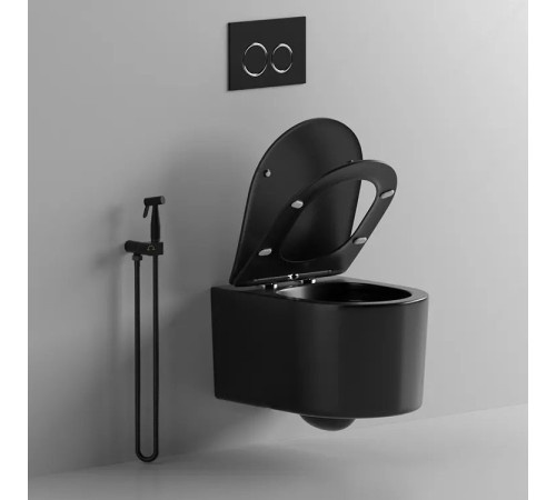 Подвесной унитаз Cerutti Tanaro Aria MB CT9238 безободковый с крышкой SoftClose Подвесной унитаз Cerutti Tanaro Aria MB CT9238 безободковый с крышкой SoftClose