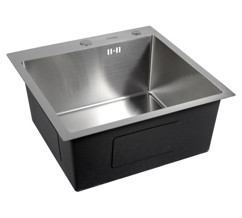 Кухонная мойка FUTUR FK 4848 ECO EMBOSSING (8584784) с сифоном, коландером и дозатором   480х480х200  сатин