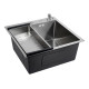 Кухонная мойка FUTUR FK 4848 ECO EMBOSSING (8584784) с сифоном, коландером и дозатором   480х480х200  сатин