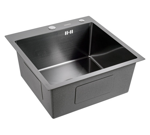 Кухонная мойка FUTUR FK 4548 ECO EMBOSSING (8584806) с сифоном, коландером и дозатором   480х480х200  графит