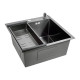 Кухонная мойка FUTUR FK 4548 ECO EMBOSSING (8584806) с сифоном, коландером и дозатором   480х480х200  графит