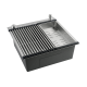 Кухонная мойка Futur FK 5050 Eco Embossing Pop-up Roll plus (9554486) с сифоном, коландером, дозатором и ролл-матом   500х500х200  сатин