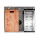 Кухонная мойка Futur FK 5050 Eco Embossing Pop-up Board plus (9554488) с сифоном, коландером, дозатором и разделочной доской   500х500х200  сатин