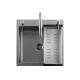 Кухонная мойка Futur FK 5050 Eco Embossing Pop-up Mixer plus (9554490) с сифоном, коландером, дозатором и смесителем   500х500х200  сатин