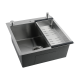 Кухонная мойка Futur FK 5050 Eco Embossing Pop-up Mixer plus (9554490) с сифоном, коландером, дозатором и смесителем   500х500х200  сатин