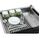 Кухонная мойка Futur FK 6050 Eco Embossing Pop-up Roll plus (9554512) с сифоном, коландером, дозатором и ролл-матом   600х500х200  сатин