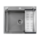 Кухонная мойка Futur FK 6050 Eco Embossing Pop-up Roll plus (9554512) с сифоном, коландером, дозатором и ролл-матом   600х500х200  сатин