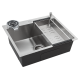 Кухонная мойка Futur FK 6050 Eco Embossing Pop-up Rinzer plus (9554510) с сифоном, коландером, дозатором и ринзером   600х500х200  сатин