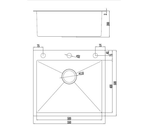 Кухонная мойка Futur FK 5550 Eco Embossing Pop-up Board plus (9554498) с сифоном, коландером, дозатором и разделочной доской   550х500х200  сатин