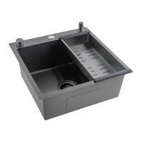 Кухонная мойка Futur FK 5050 Eco Embossing Pop-up Standart (9554519) с сифоном, коландером и дозатором   500х500х200  графит
