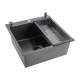 Кухонная мойка Futur FK 5050 Eco Embossing Pop-up Roll plus (9554523) с сифоном, коландером, дозатором и ролл-матом   500х500х200  графит