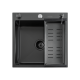 Кухонная мойка Futur FK 5050 Eco Embossing Pop-up Roll plus (9554523) с сифоном, коландером, дозатором и ролл-матом   500х500х200  графит