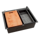 Кухонная мойка Futur FK 5050 Eco Embossing Pop-up Board plus (9554527) с сифоном, коландером, дозатором и разделочной доской   500х500х200  графит