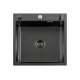 Кухонная мойка Futur FK 5050 Eco Embossing Pop-up Board plus (9554527) с сифоном, коландером, дозатором и разделочной доской   500х500х200  графит