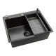 Кухонная мойка Futur FK 5050 Eco Embossing Pop-up Board plus (9554527) с сифоном, коландером, дозатором и разделочной доской   500х500х200  графит