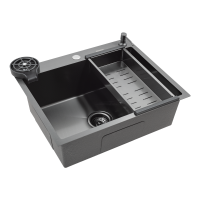 Кухонная мойка Futur FK 6050 Eco Embossing Pop-up Rinzer plus (9554548) с сифоном, коландером, дозатором и ринзером   600х500х200  графит