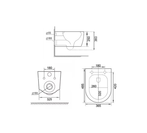 Комплект 6 в 1: инсталляция Grohe Rapid SL 38772001 с кнопкой и подвесным унитазом Roxen Royal Matt 530200-01