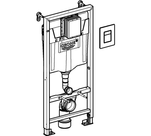 Комплект 5 в 1 инсталляция Grohe Solido 38811KF0 с унитазом Roxen Antares 530185-01 Rimless Soft Close