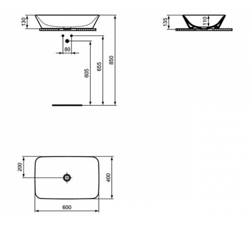 Умывальник Ideal Standard Connect Air (E034801)