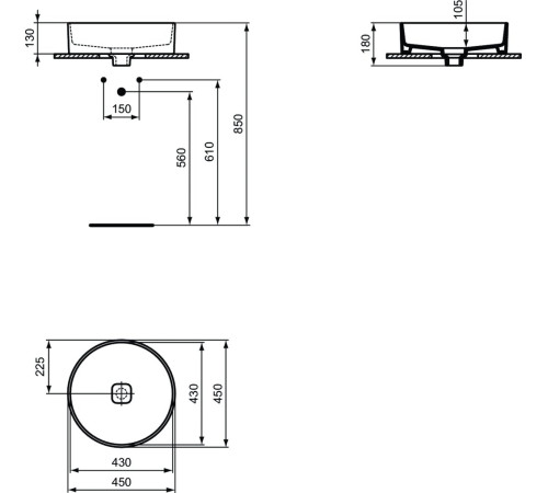 Умывальник Ideal Standard Strada II Round Vessel (T295901)
