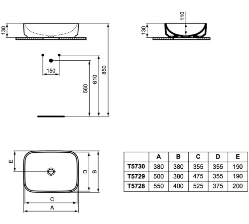 Умывальник Ideal Standard IS I.LIFE B (T573001)