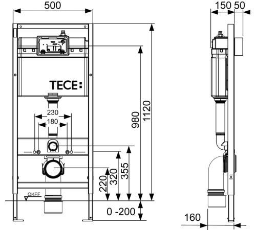 Система инсталляции для унитаза TECEbase kit 9400407 (9400414)