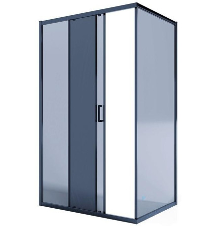 Душевой уголок Iva E4SB129T  120x90 черный профиль тонированное стекло